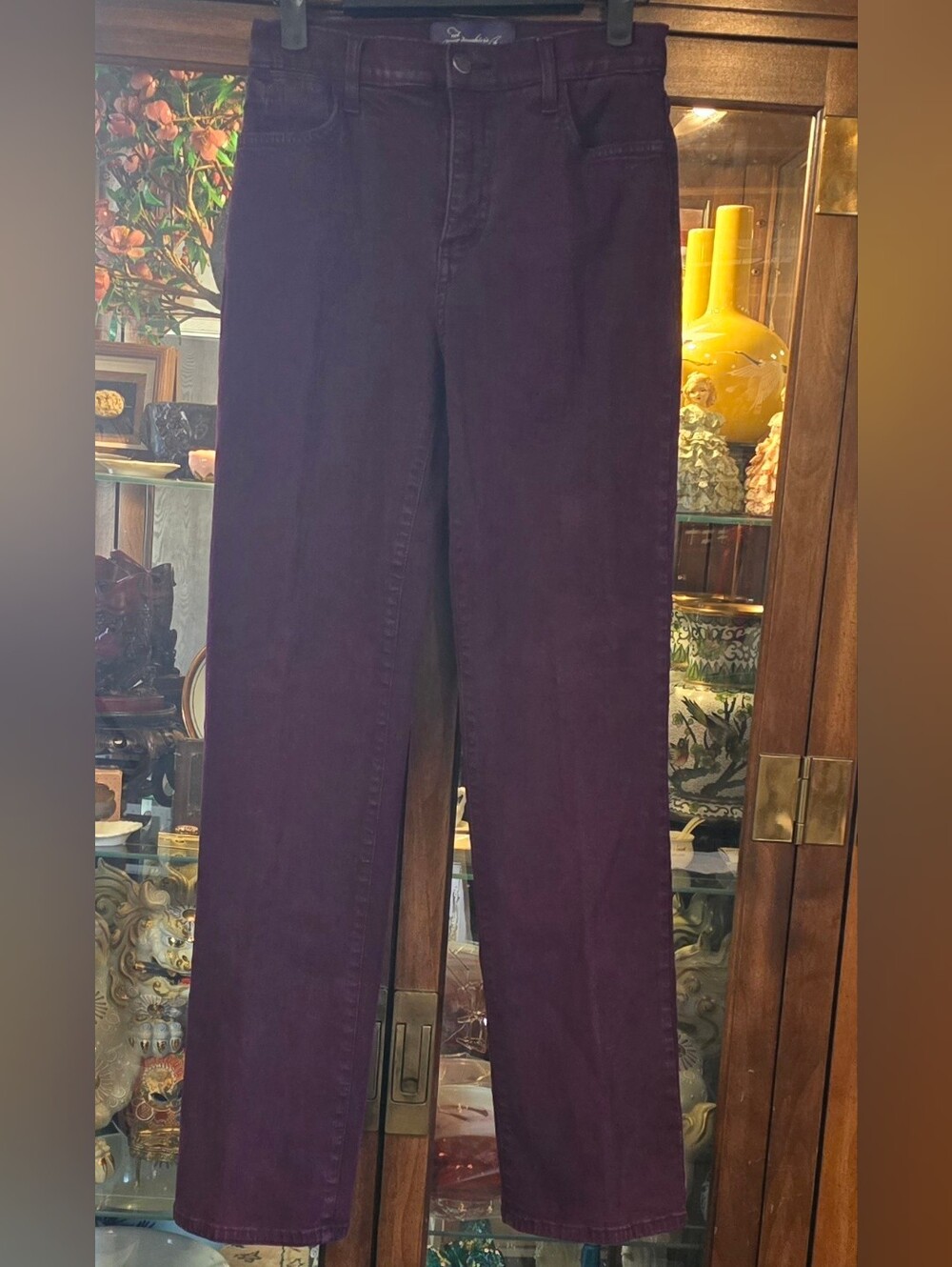 NYDJ Plum Burgundy Straight Leg Jean